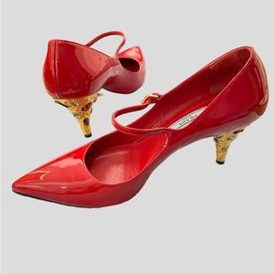 Prada red patent leather